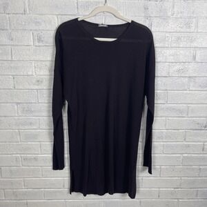 Eileen Fisher Plum Purple Tunic Top Womens Size XL Stretch Minimalist Lagenlook